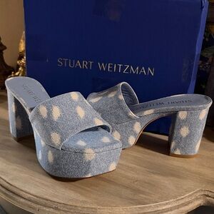 Stuart Weitzman  Wedge heels  Sorehigh Plat in Ocelot Denim. NEW with Box / tags